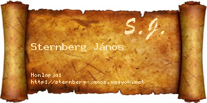 Sternberg János névjegykártya
